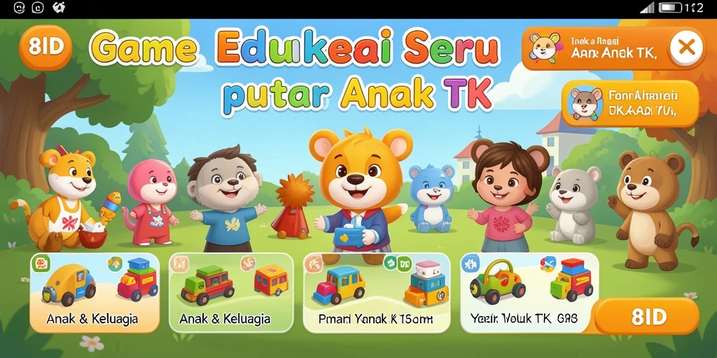 Tampilan antarmuka 8ID yang menarik dan interaktif untuk anak-anak.