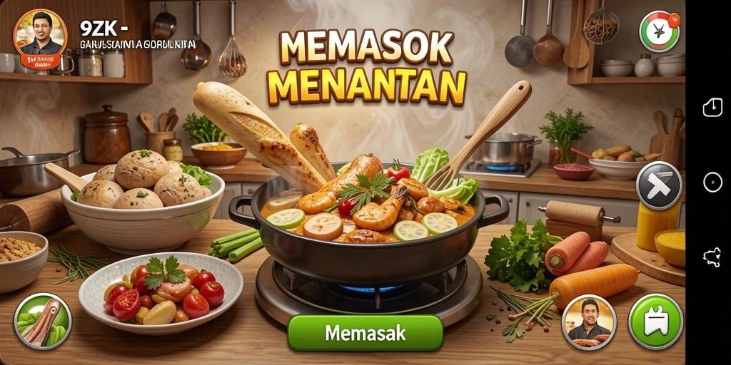 Tampilan antarmuka dan fungsi memasak di 9ZK