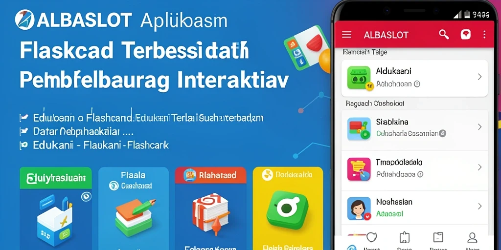 Tampilan antarmuka aplikasi ALBASLOT dengan fungsi Flashcard yang menarik.