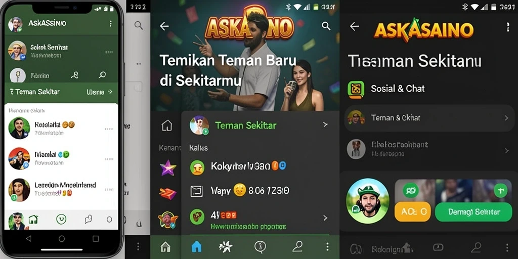 Antarmuka pengguna ASKASINO untuk mencari teman baru.