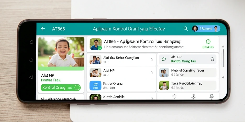 Tampilan antarmuka AT866 yang sederhana dan intuitif untuk kontrol orang tua.