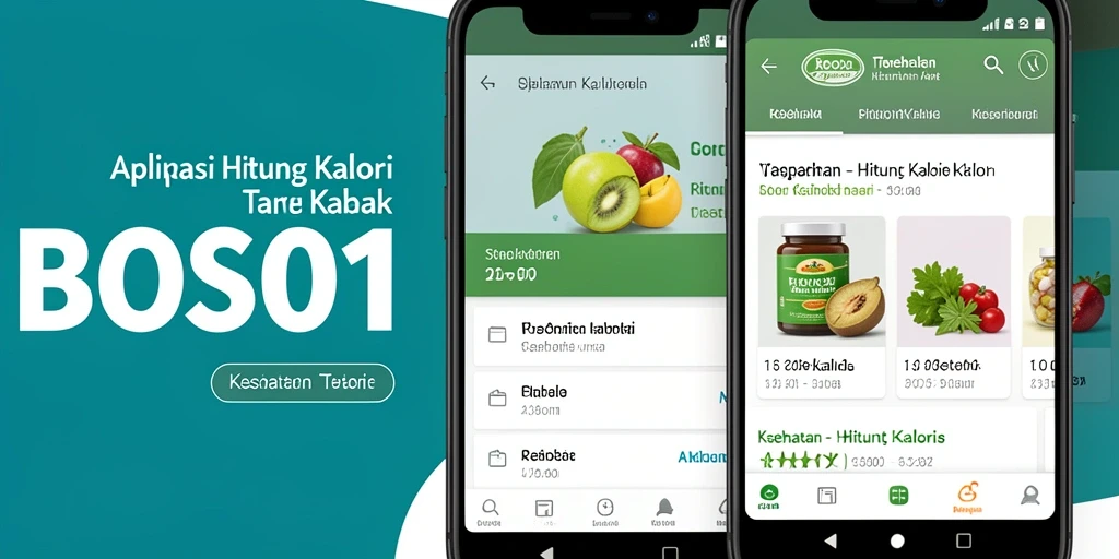Tampilan antarmuka aplikasi Hitung Kalori BOS01 yang menarik dan informatif.