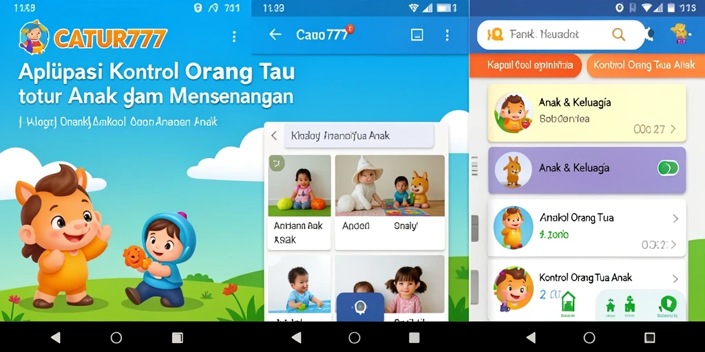 Tampilan antarmuka user-friendly aplikasi Kontrol Orang Tua Anak.