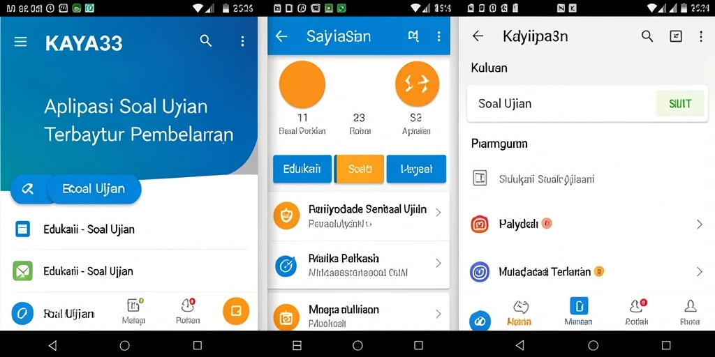 Antarmuka ramah pengguna dari aplikasi Soal Ujian KAYA33.