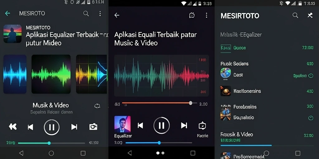 Screenshot aplikasi MESIRTOTO menampilkan antarmuka Equalizer yang menarik.