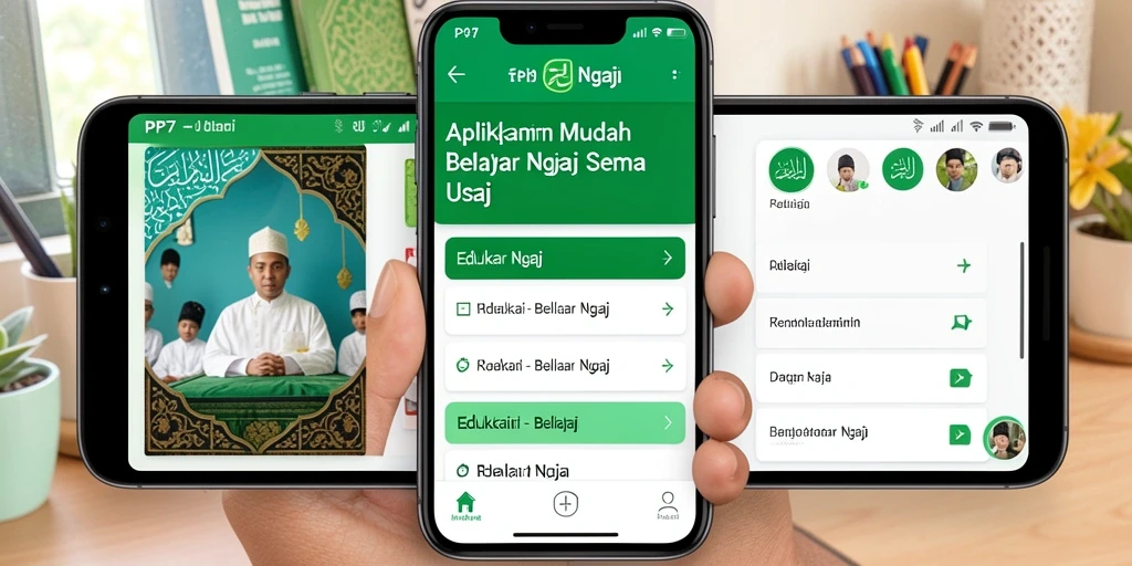 Screenshot aplikasi PP7 saat sesi belajar ngaji.
