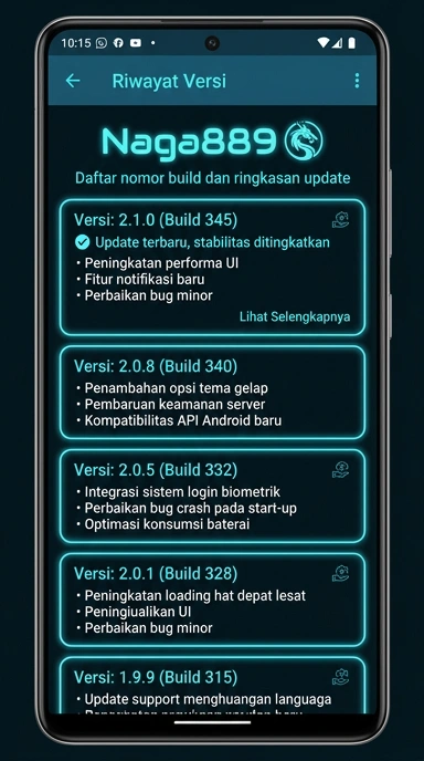 Riwayat Versi Aplikasi naga889 untuk Android